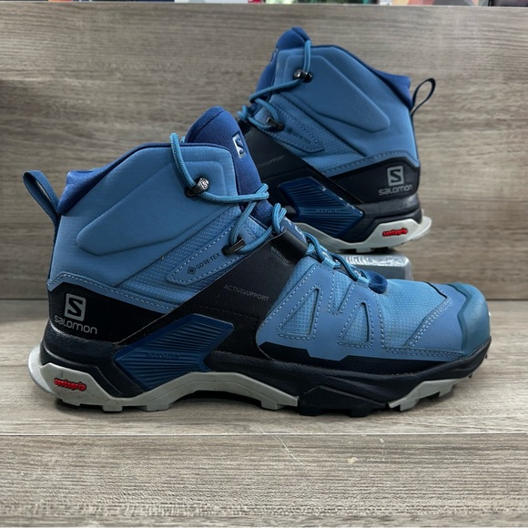 Salomon X Ultra 4 Mid GTX Gore Tex Womens 11 Hiking Boots Blue